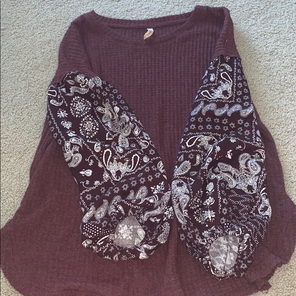So soft patterned sleeve sweater